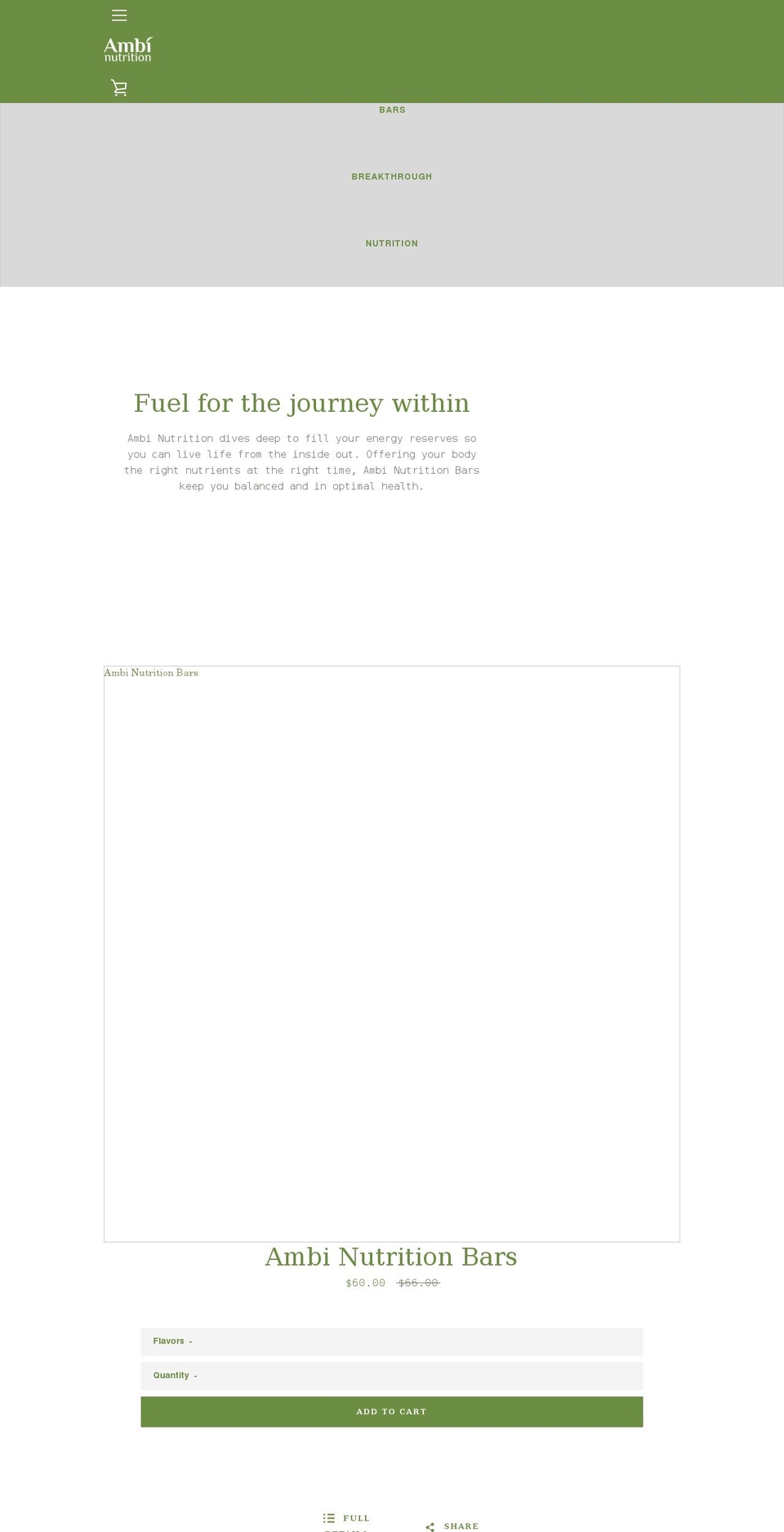 ambinutrition.com shopify website screenshot