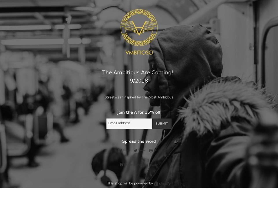 ambitioso.com shopify website screenshot