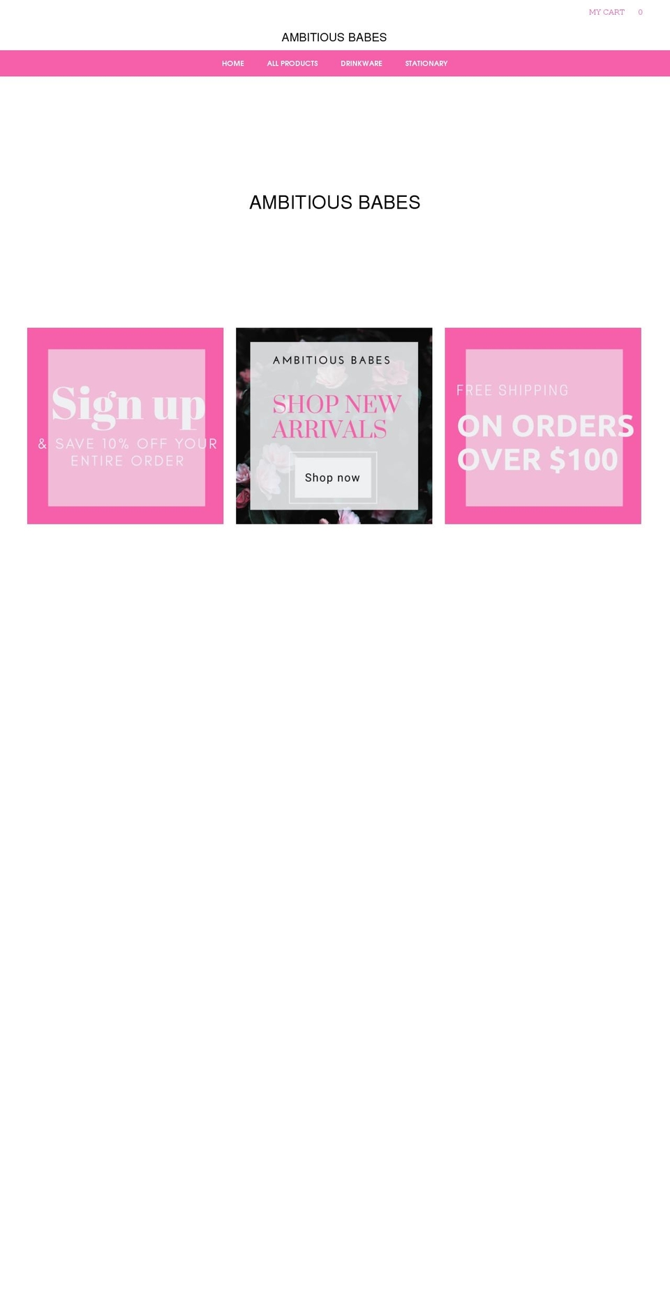 ambitiousbabes.com shopify website screenshot
