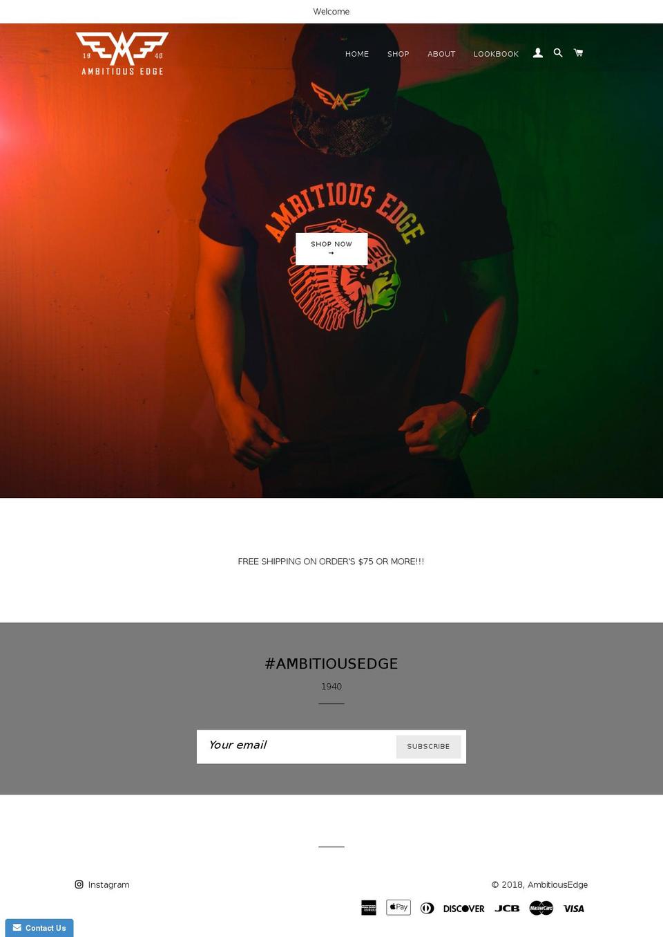 ambitiousedge.com shopify website screenshot