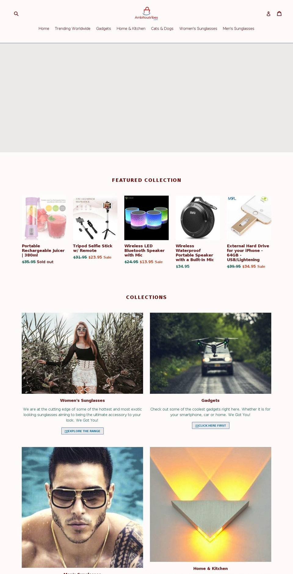 ambitiousvibes.com — Shopify storefront screenshot