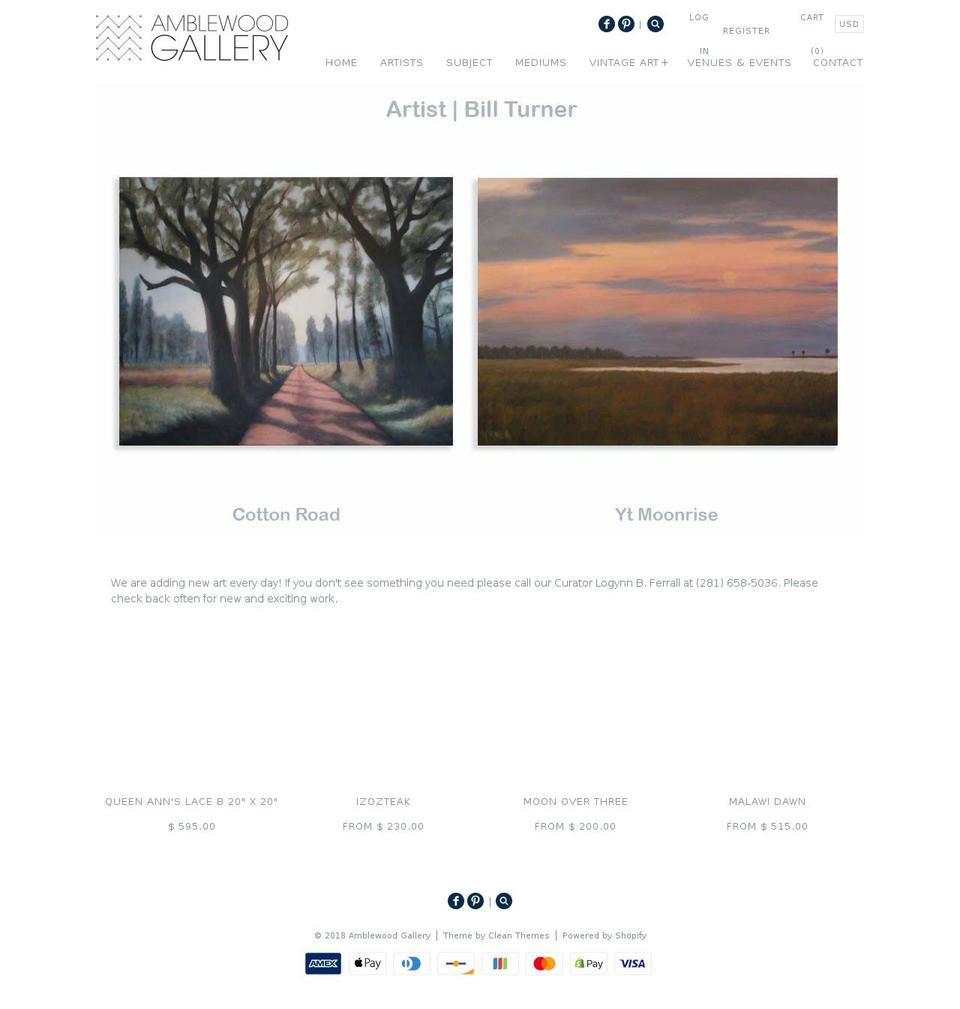 artsite-custom Shopify theme site example amblewoodgallery.com