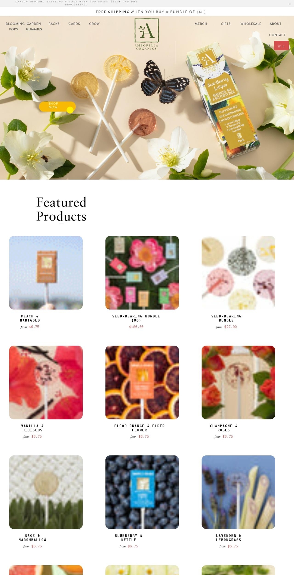 amborellaorganics.com shopify website screenshot