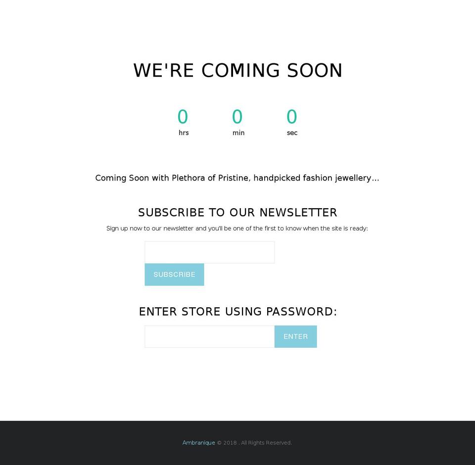 ambranique.com — Shopify storefront screenshot