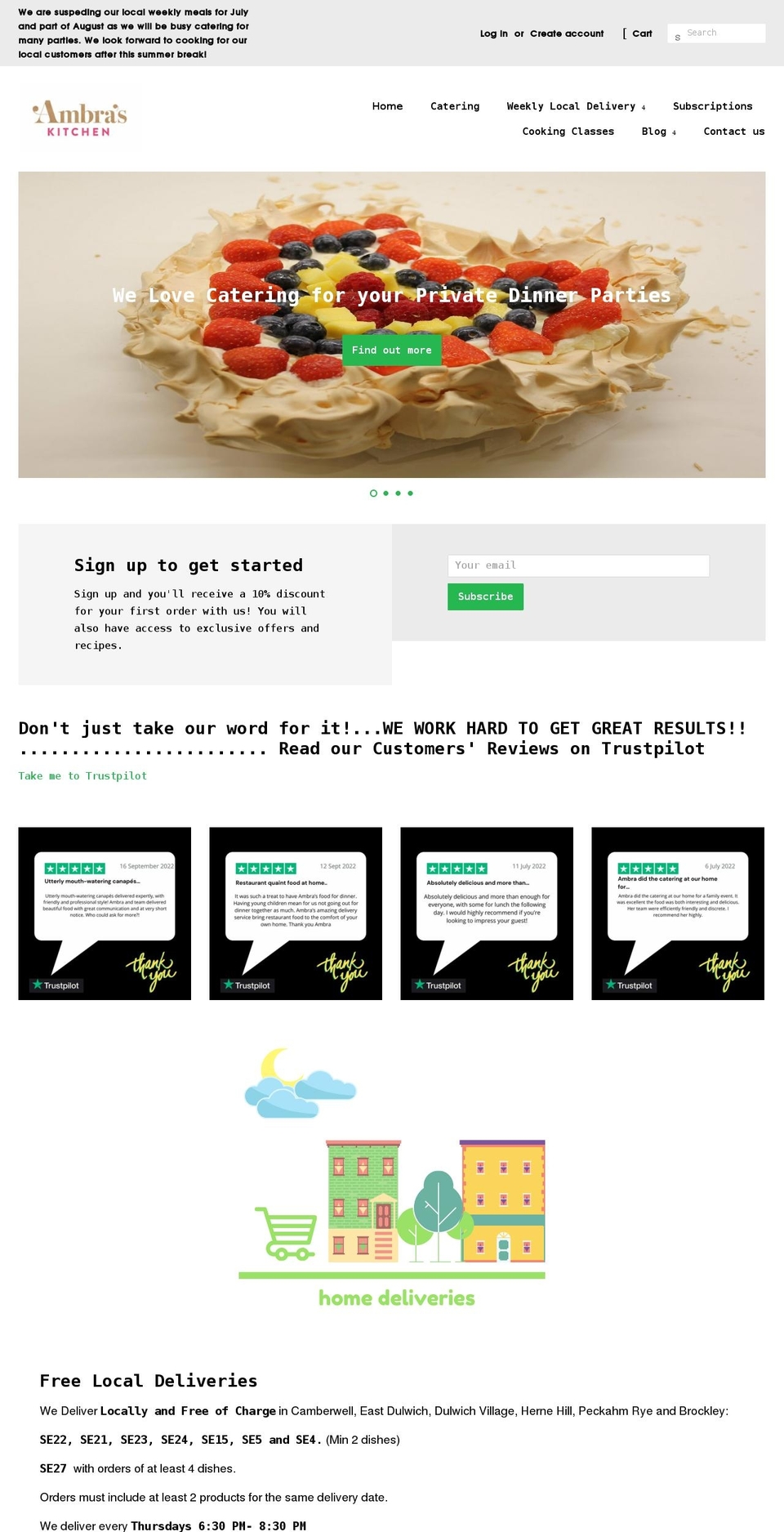 ambraskitchen.com shopify website screenshot