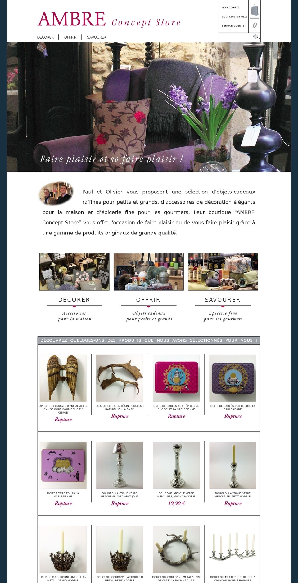 custom Shopify theme site example ambreconceptstore.fr