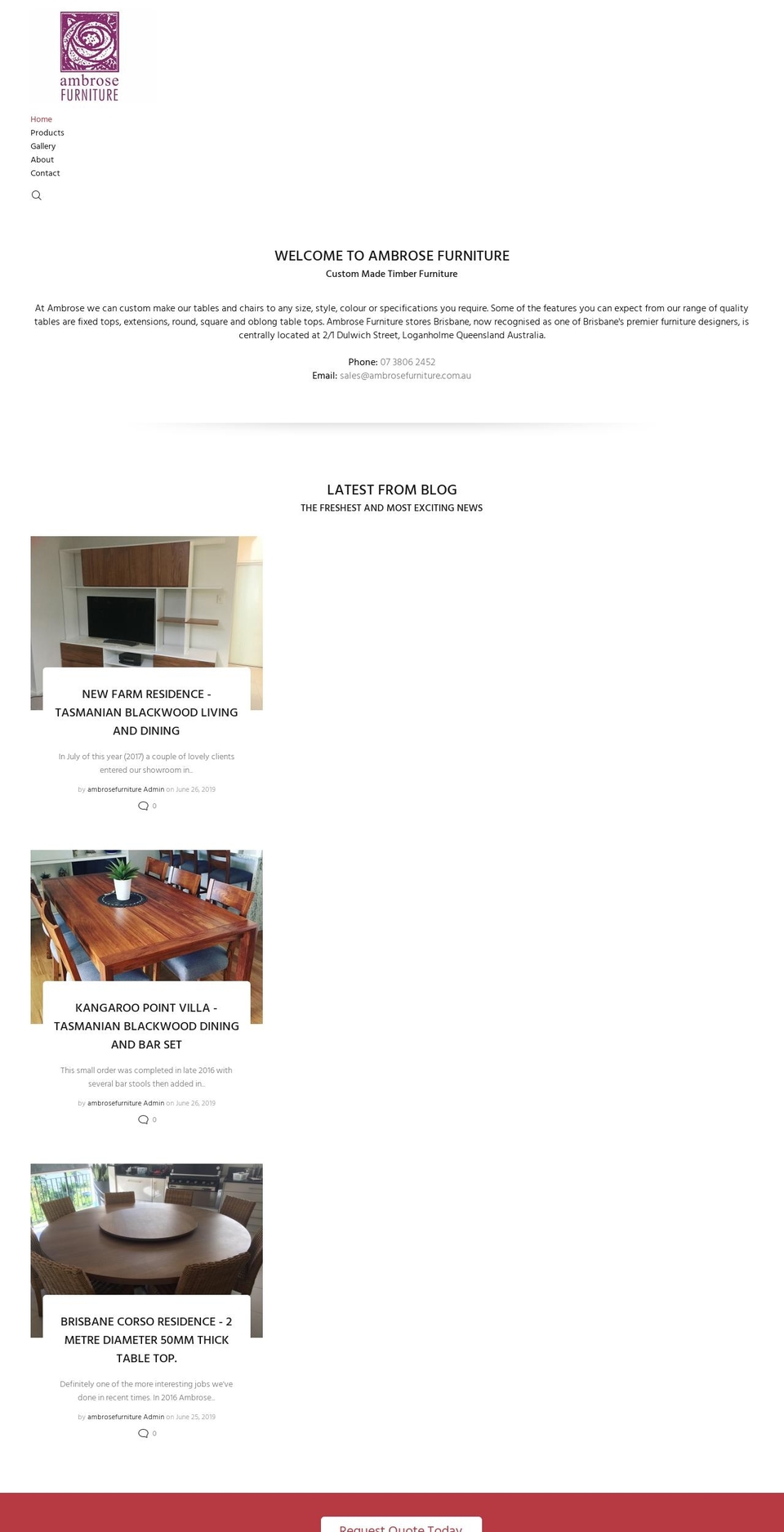 ambrosefurniture.com.au shopify website screenshot