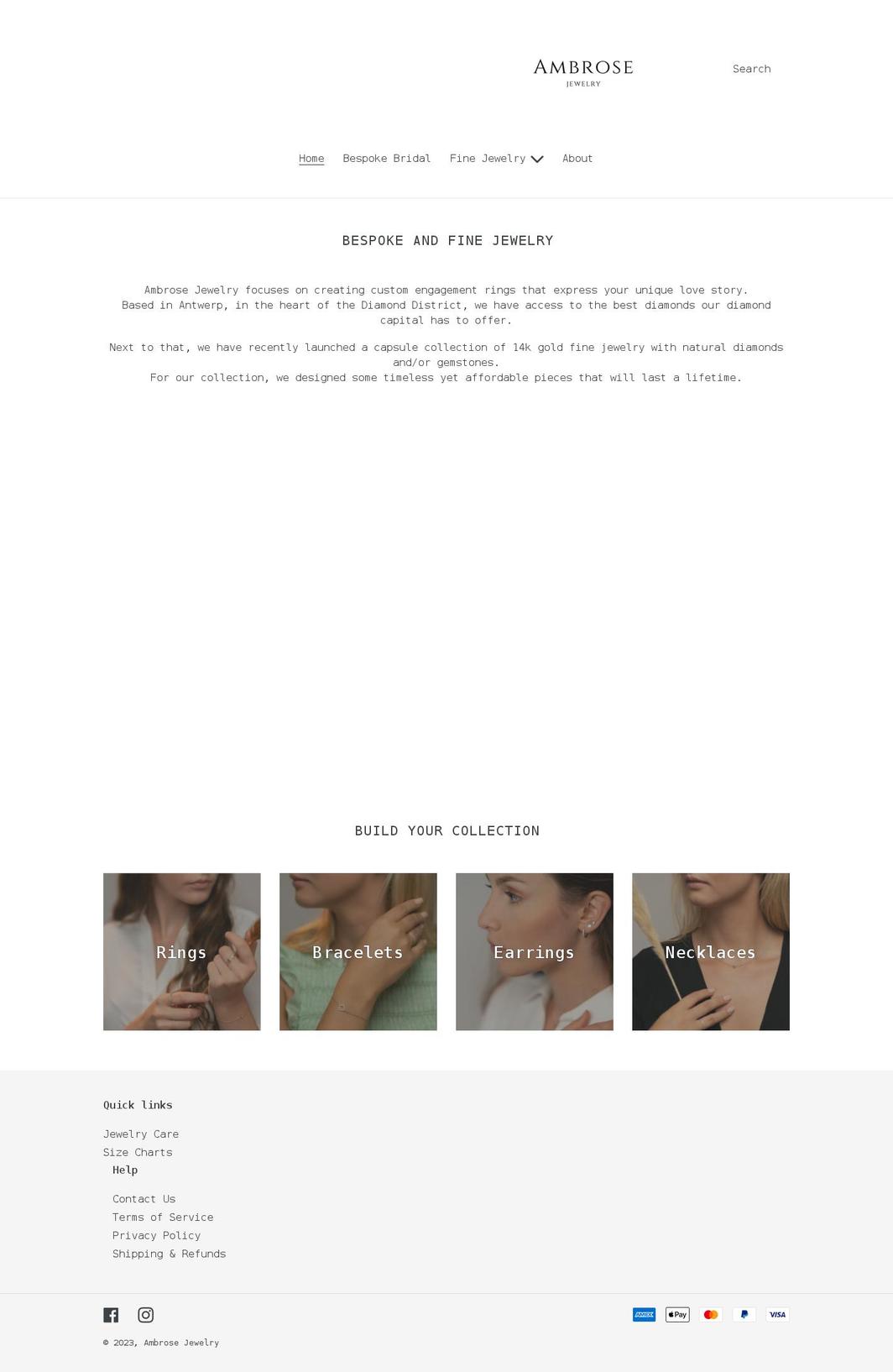 ambrosejewelry.com shopify website screenshot