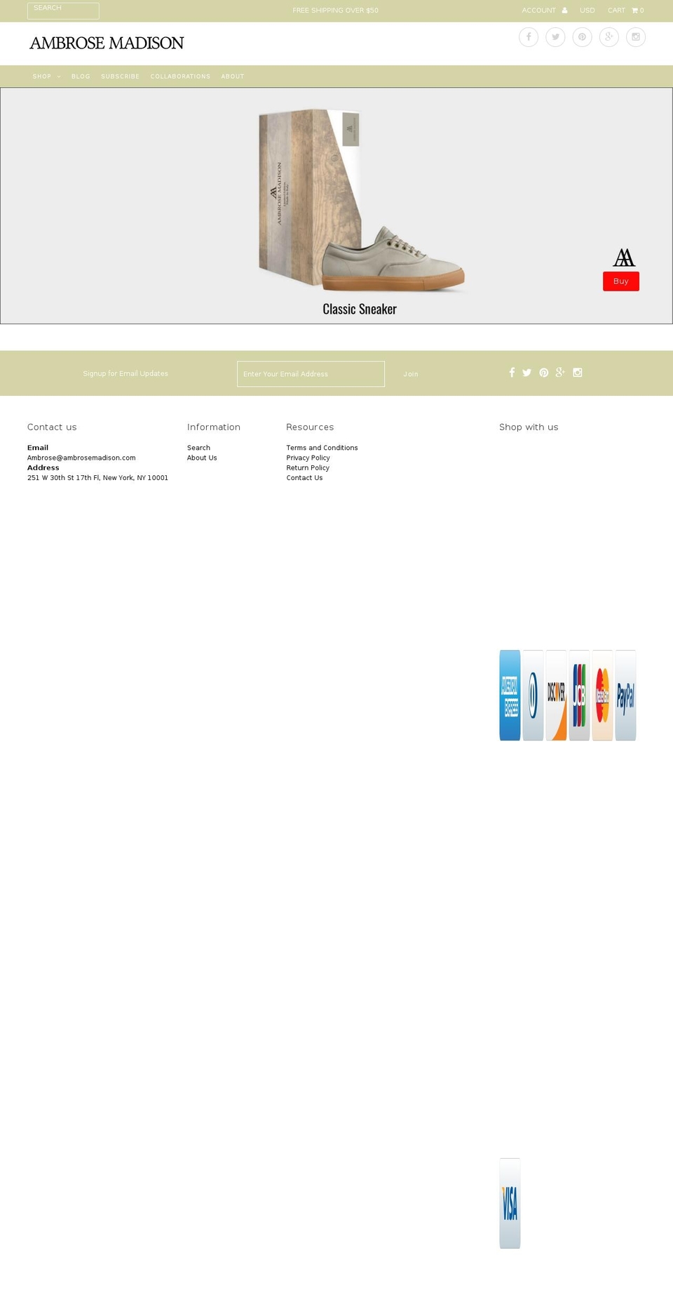 ambrosemadison.com shopify website screenshot