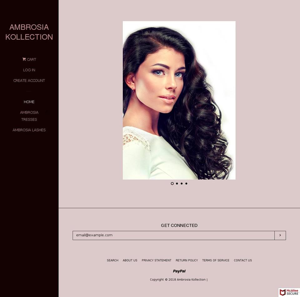 ambrosiakollection.com shopify website screenshot