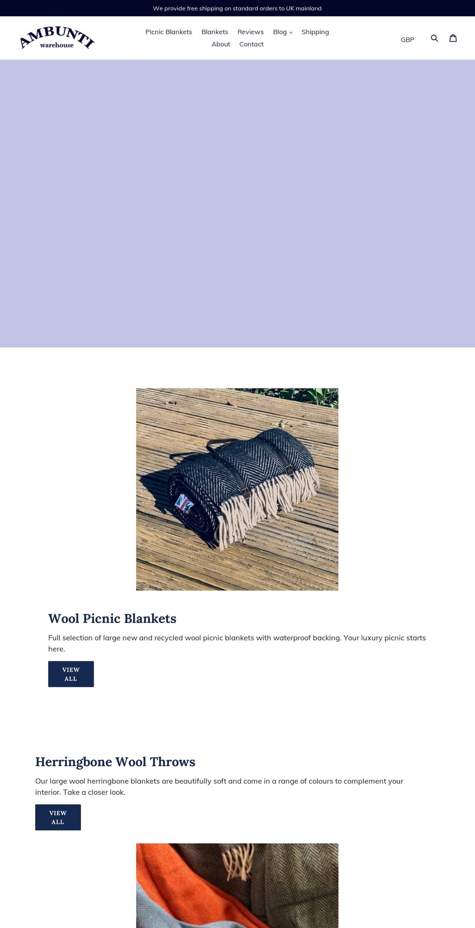 ambuntiwarehouse.com — Shopify storefront screenshot