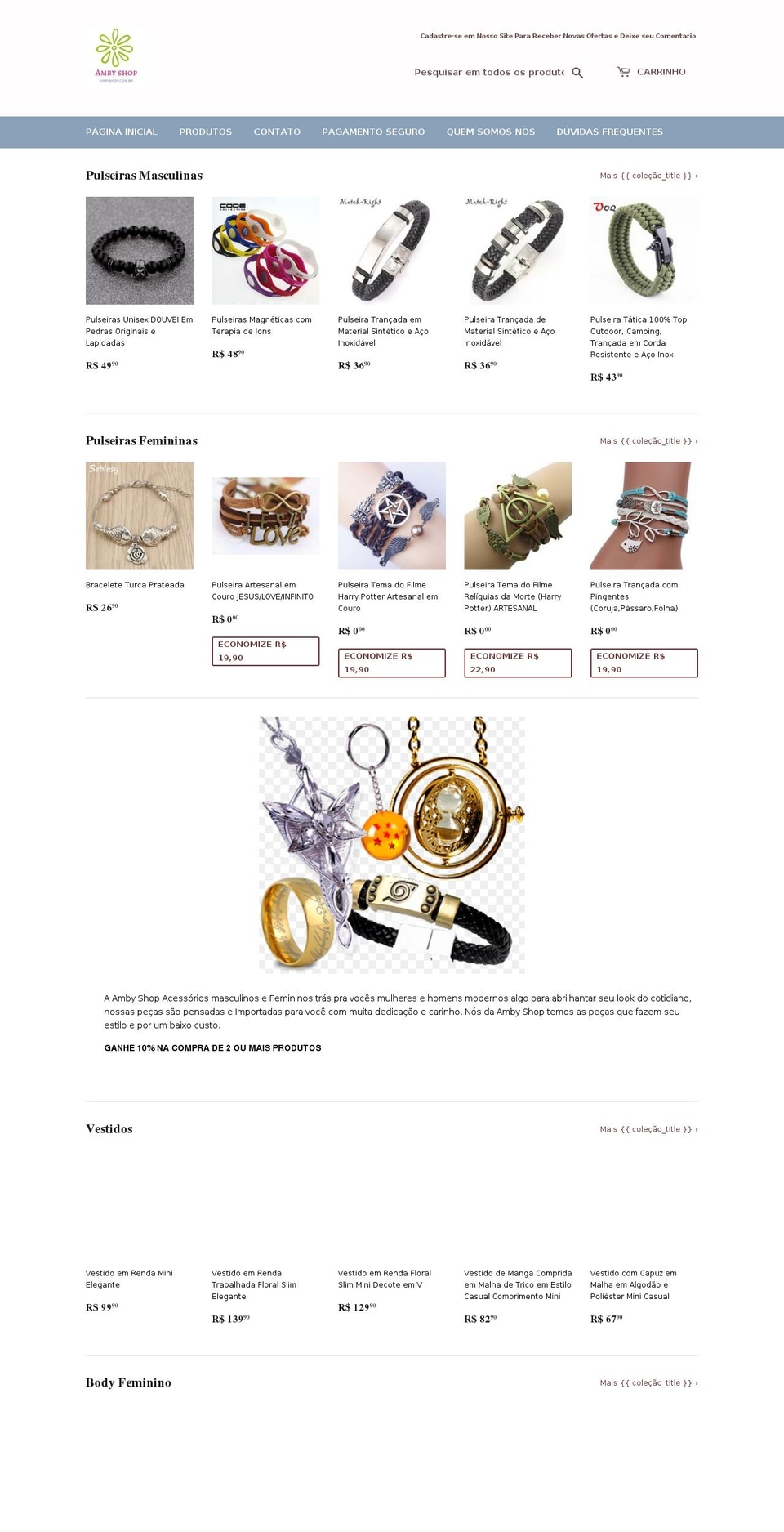 ambyshop.com — Shopify storefront screenshot