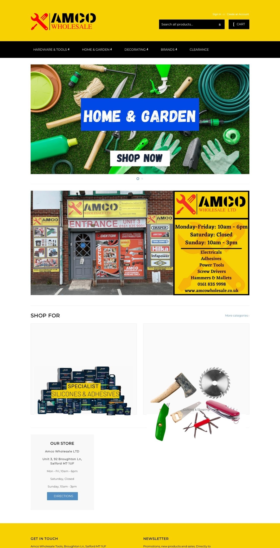 amcowholesale.com shopify website screenshot