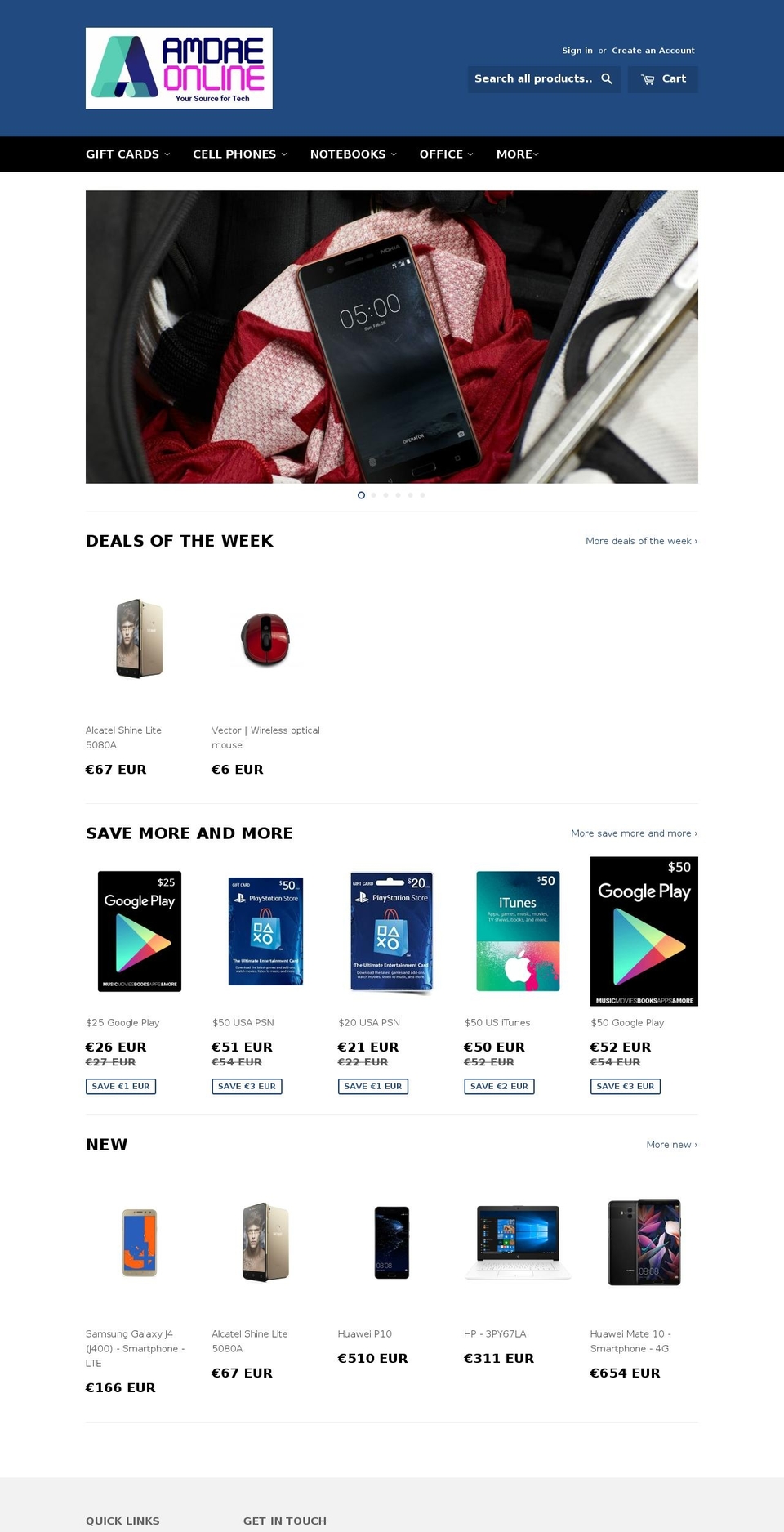amdaeonline.com — Shopify storefront screenshot