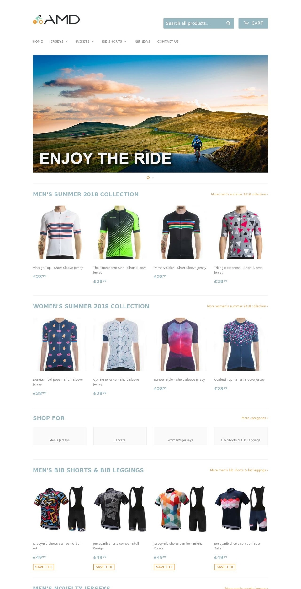 amdcycling.com — Shopify storefront screenshot