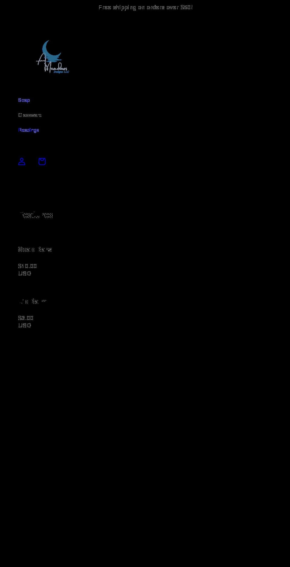 ameadowsdesigns.com shopify website screenshot