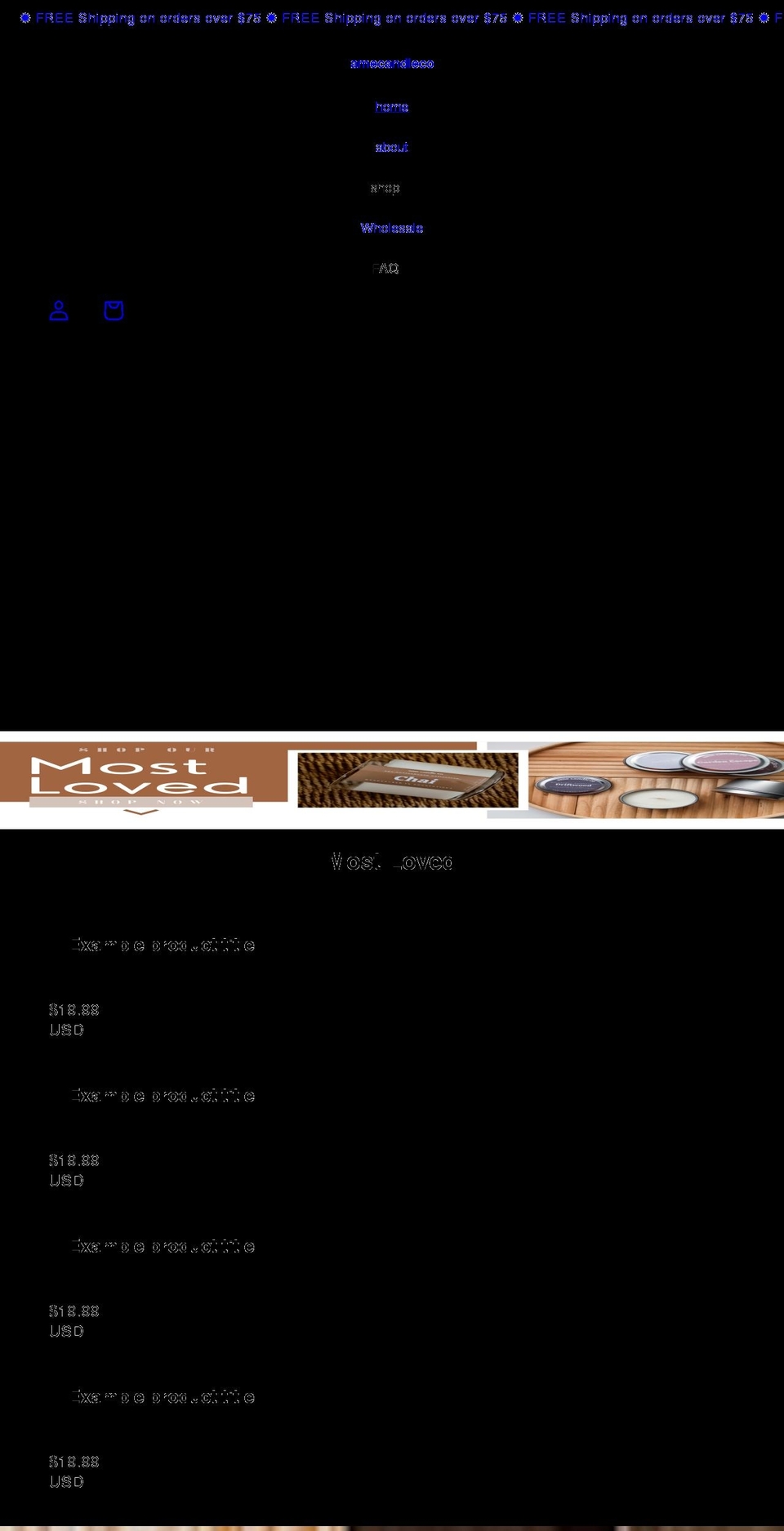 Cindy-shopify-theme- Shopify theme site example amecandleco.com