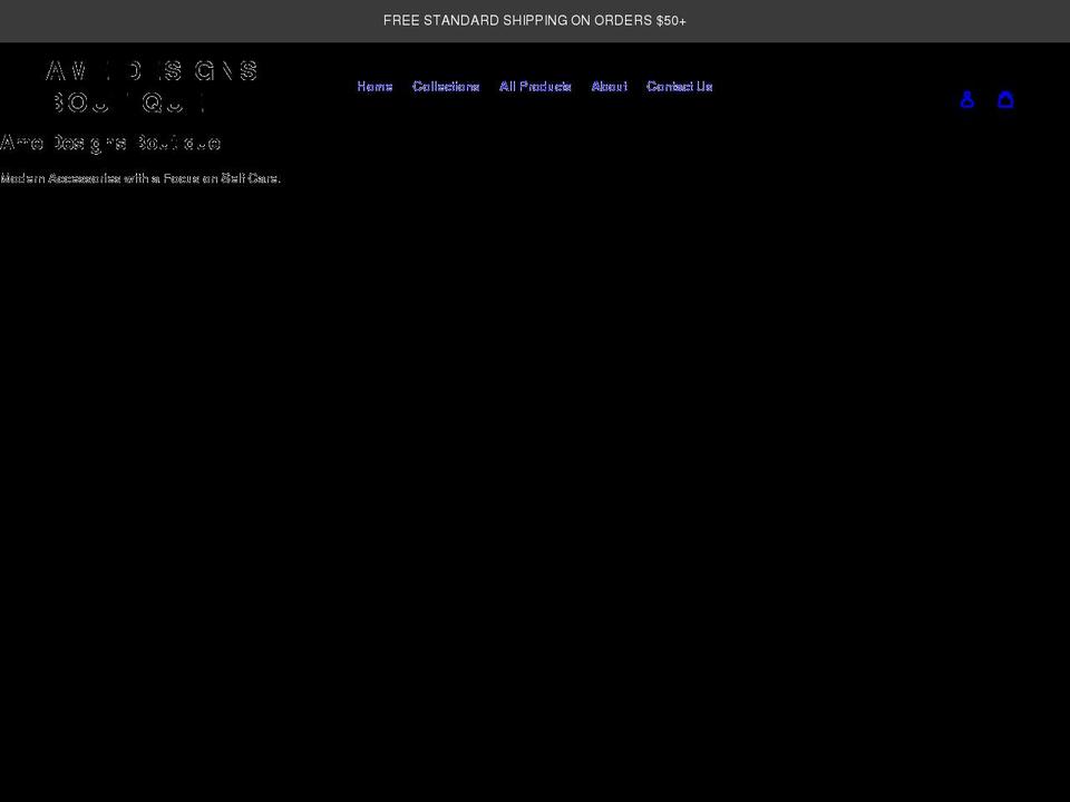 amedesigns.shop shopify website screenshot