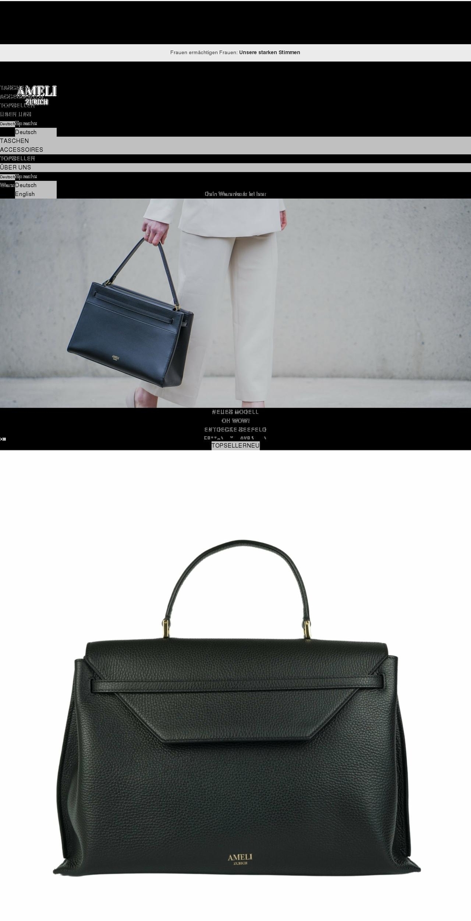 ameli-zurich.com shopify website screenshot