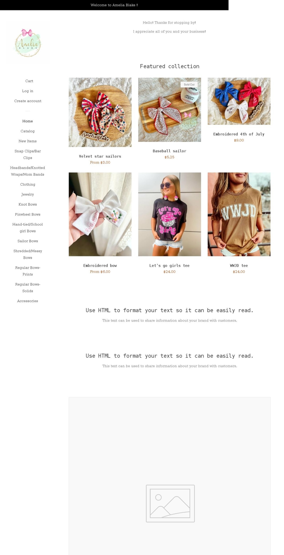 Pop Afterpay Shopify theme site example amelia-blake.com