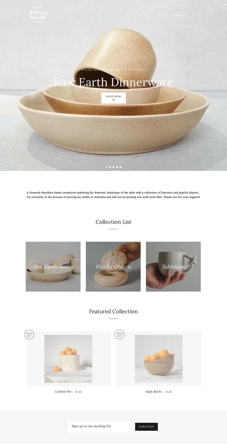 ameliablack.com shopify website screenshot
