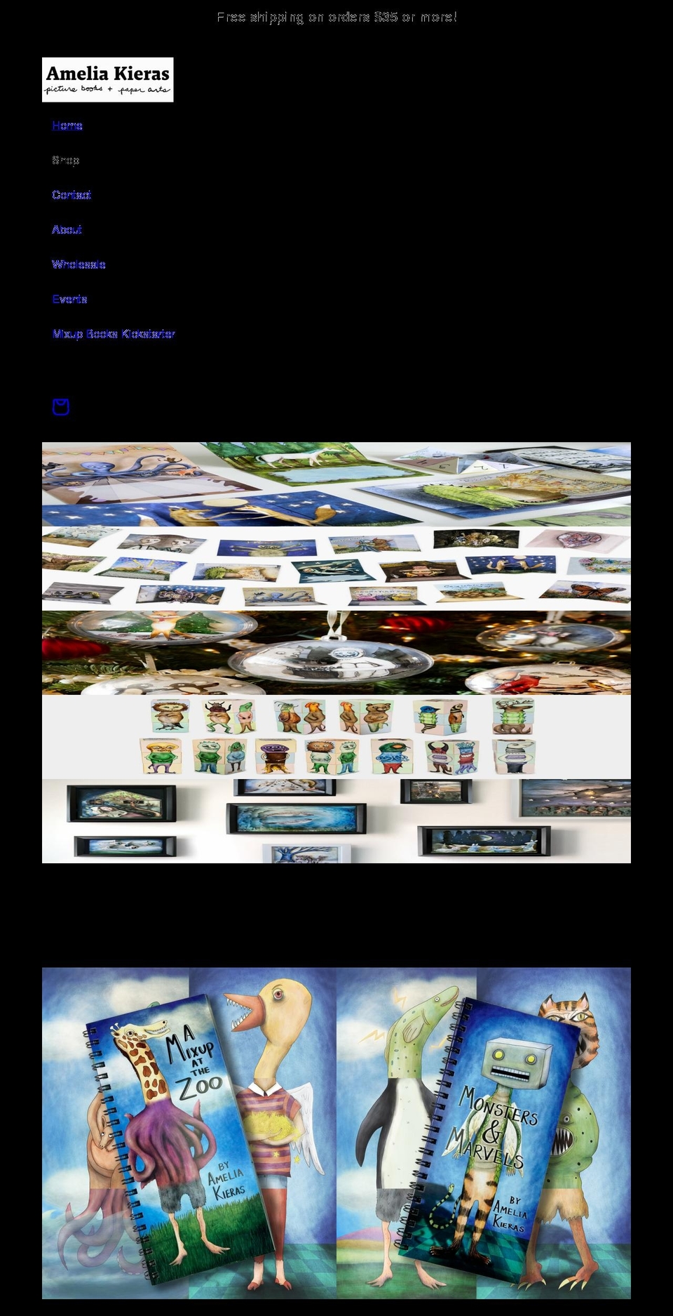 ameliakieras.com shopify website screenshot