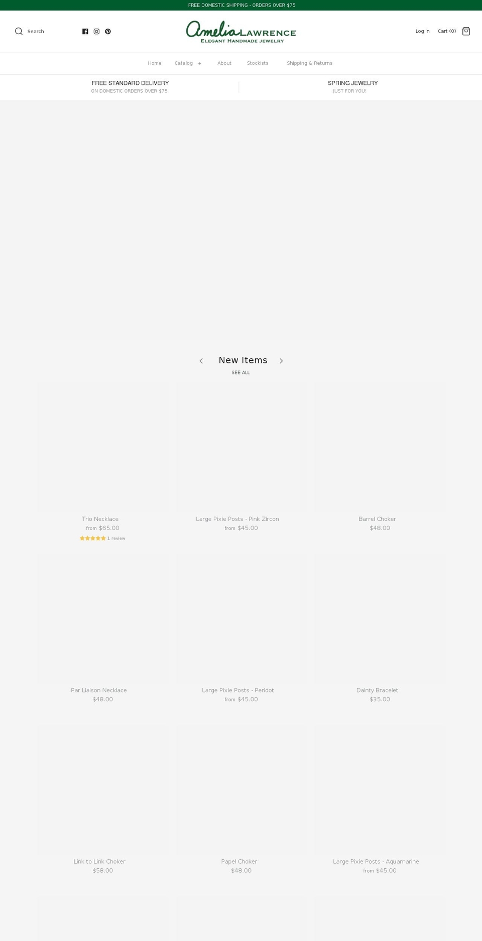 amelialawrence.com shopify website screenshot