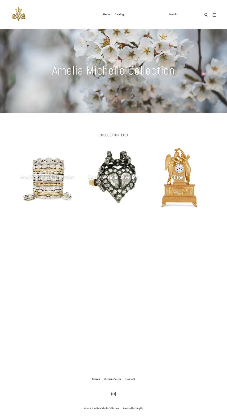 ameliamichellecollection.com — Shopify storefront screenshot