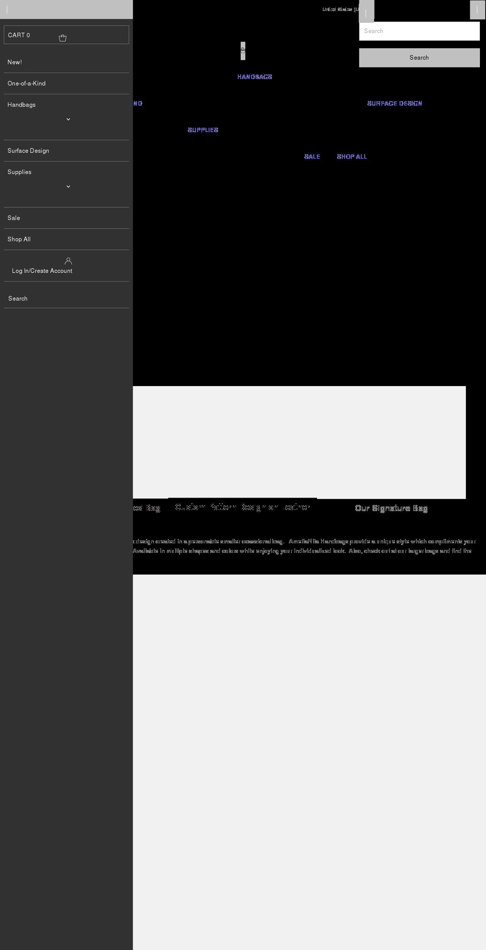 ameliaritahandbags.com shopify website screenshot