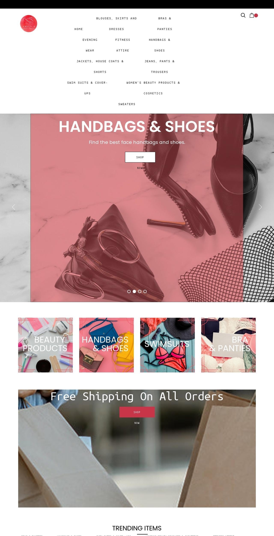 ameliasbeautyoutlet.com shopify website screenshot