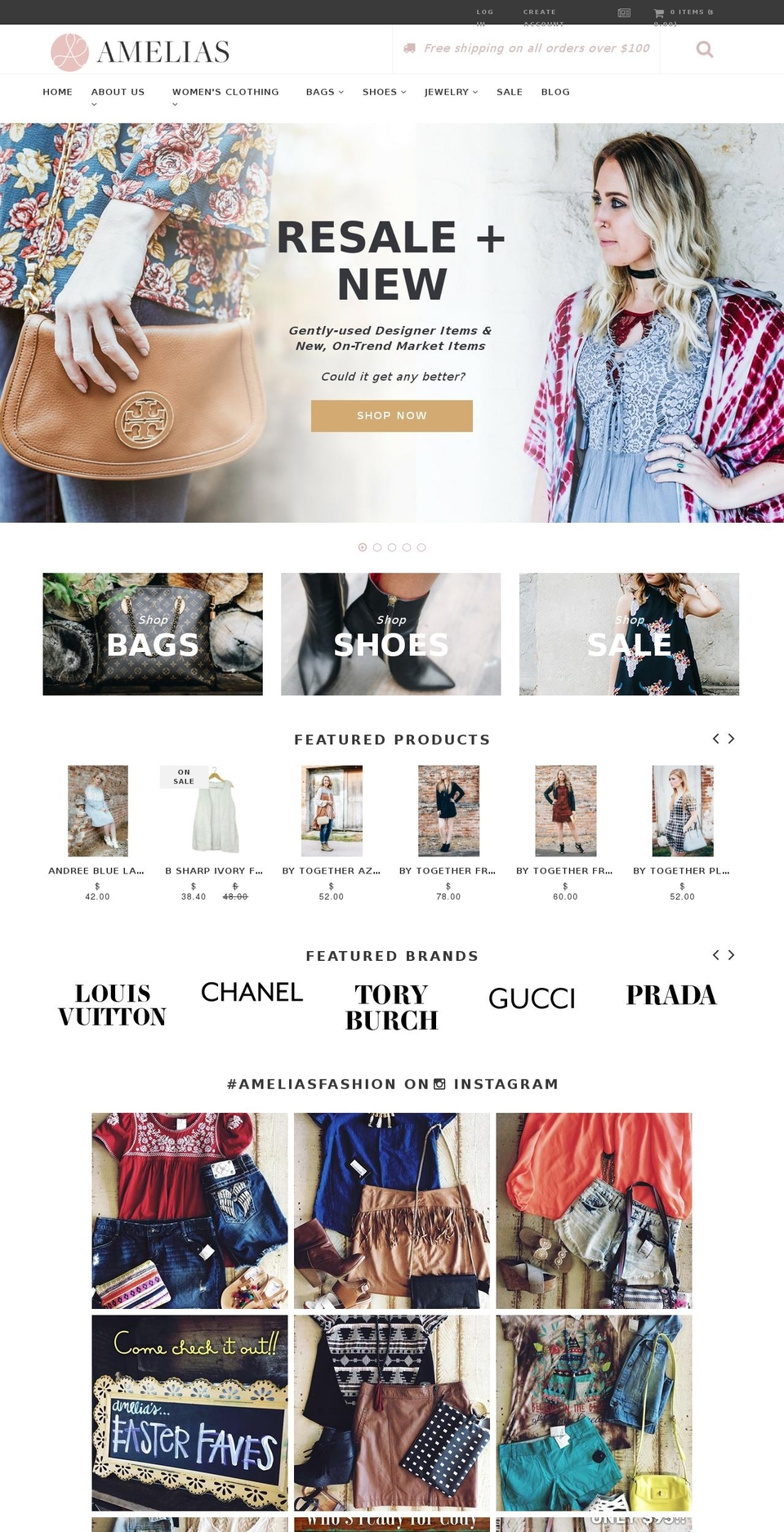 ameliasfashionexchange.com shopify website screenshot