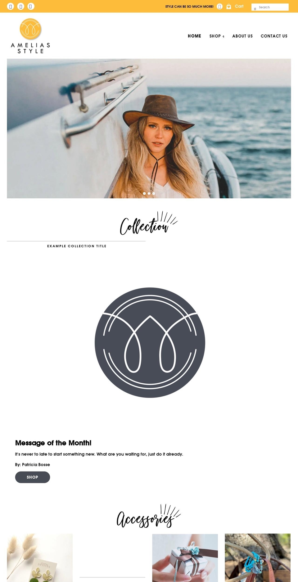 ameliasstyle.com — Shopify storefront screenshot