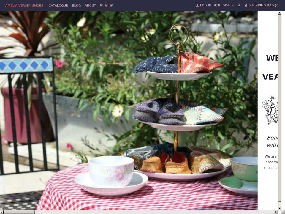 ameliaveaseyshoeshop.com — Shopify storefront screenshot