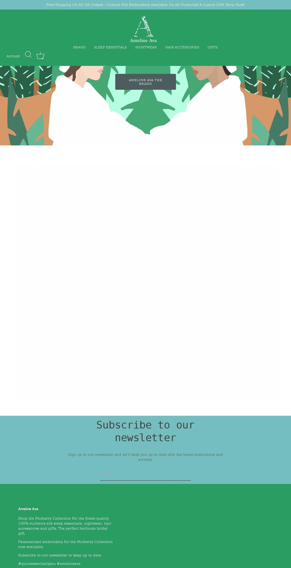 amelineava.com shopify website screenshot