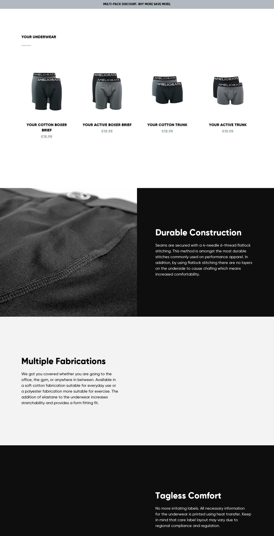 Ameliorate Official Website (NEW) Shopify theme site example ameliorateapparel.com