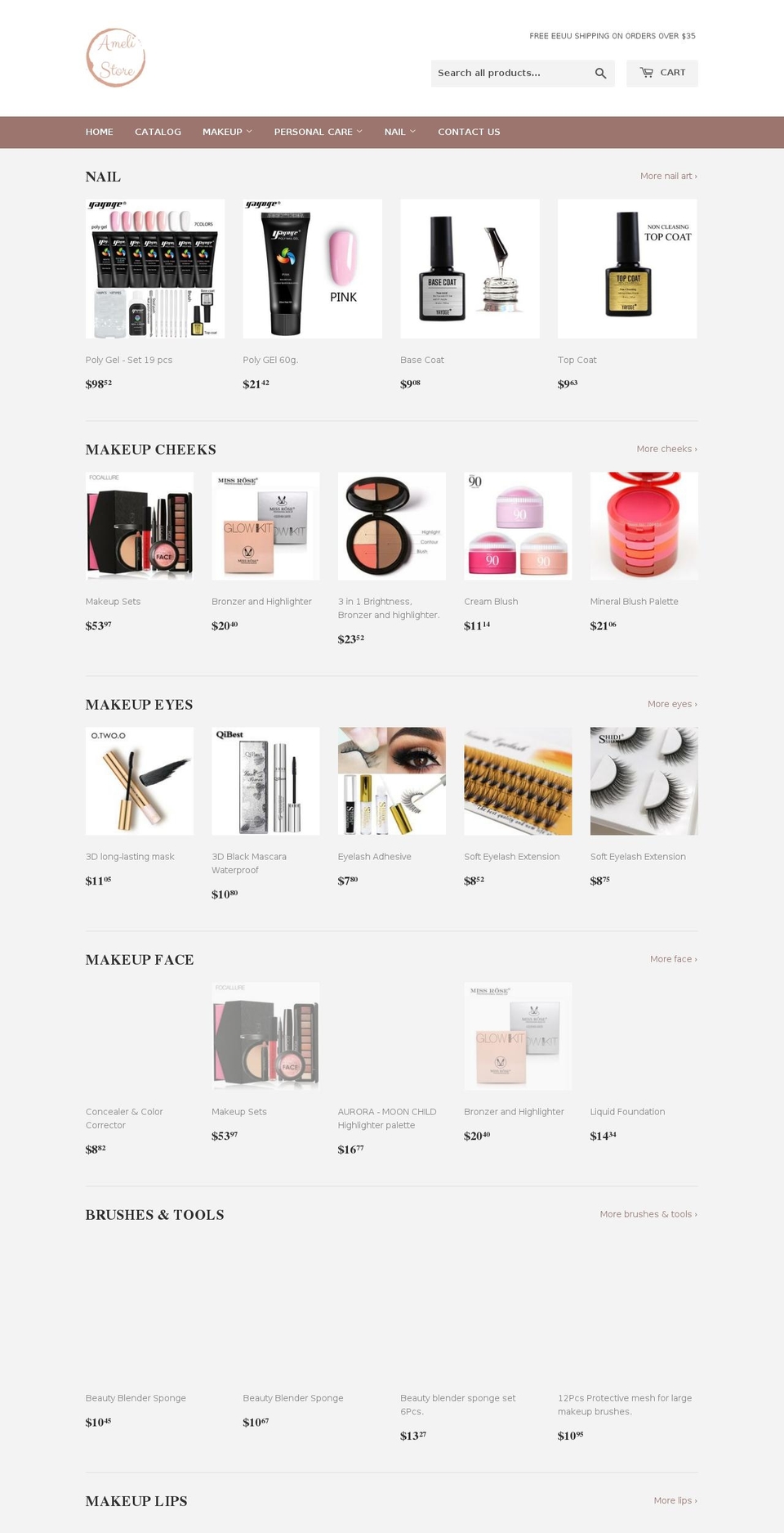 amelistore.com — Shopify storefront screenshot