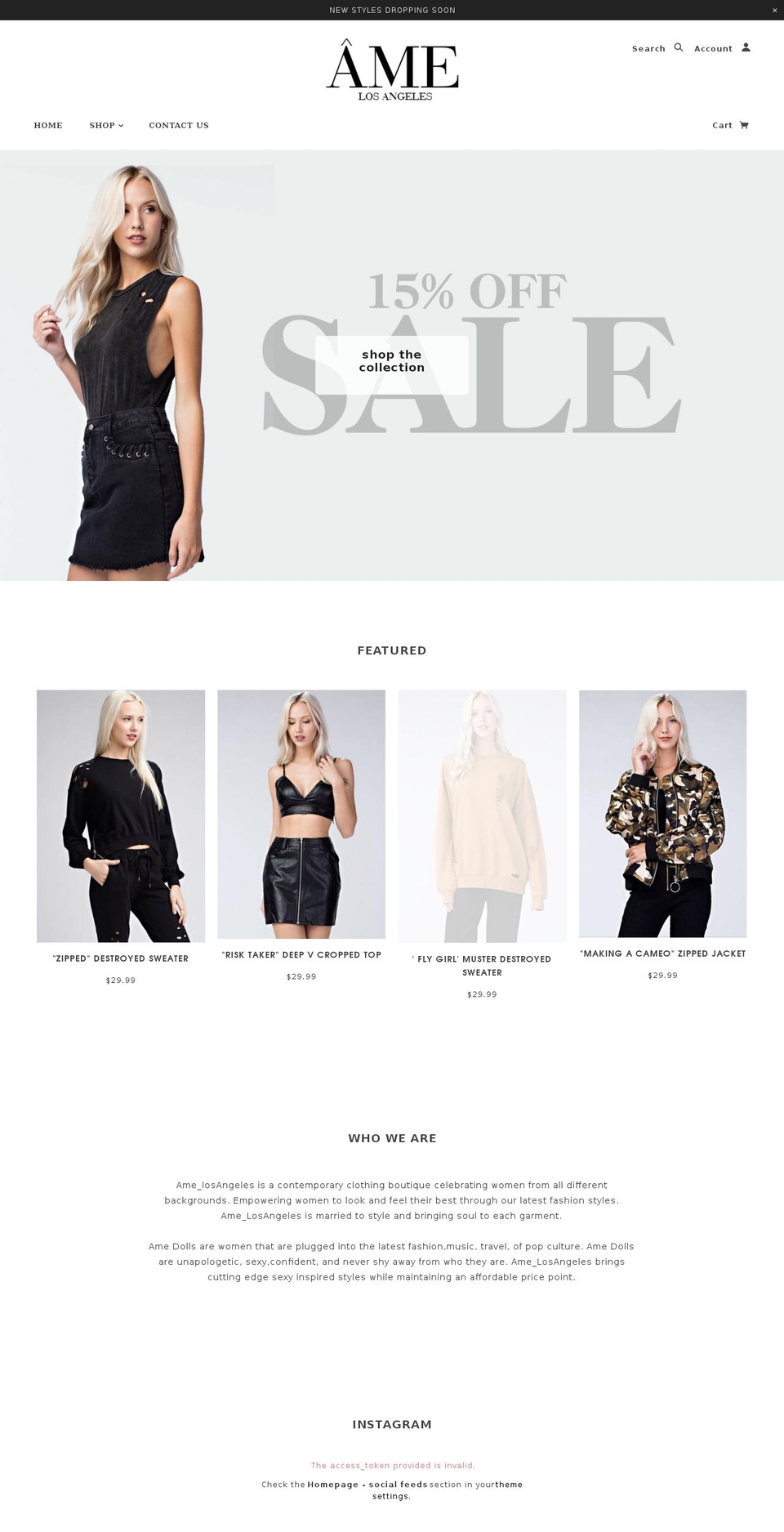 amelosangeles.com shopify website screenshot