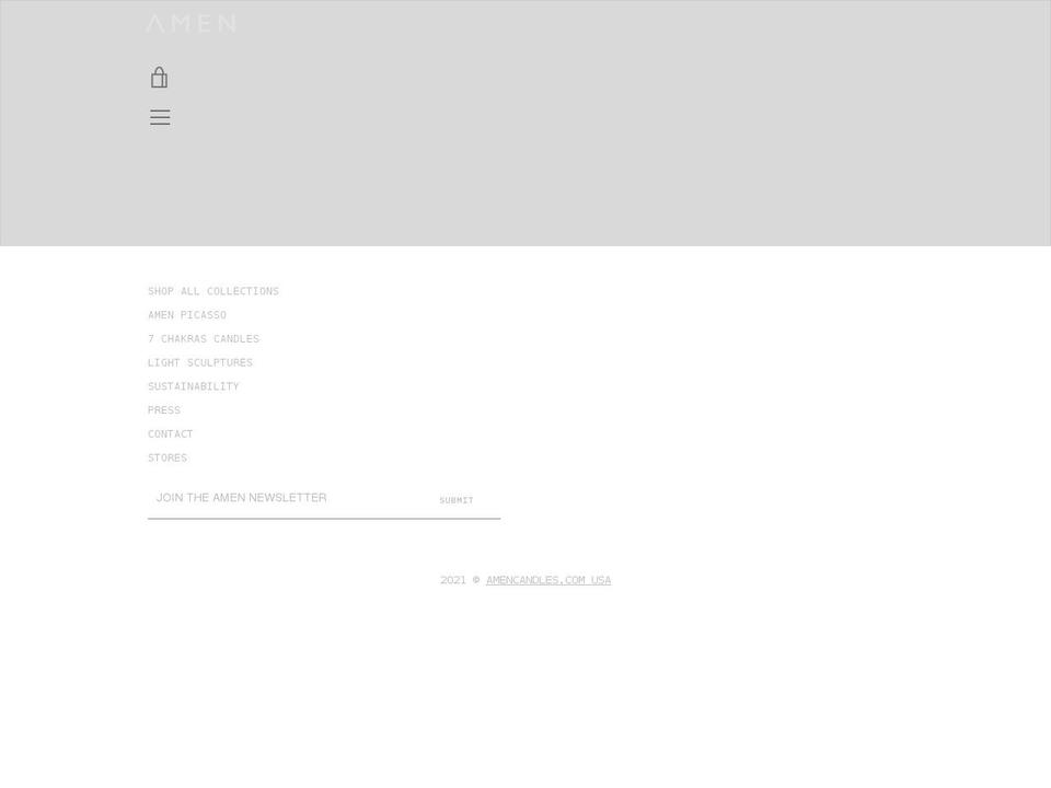amencandles.com shopify website screenshot