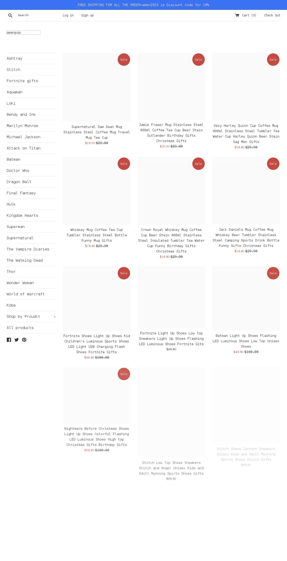 amenpop.com shopify website screenshot