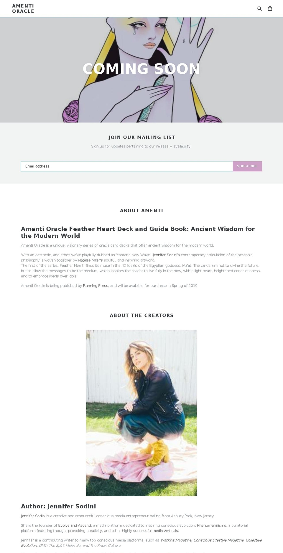 amentioracle.com — Shopify storefront screenshot