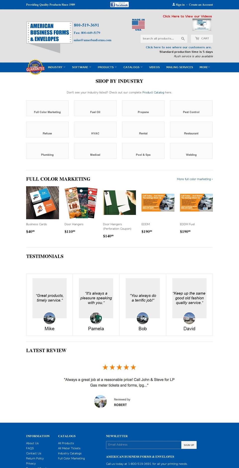 ABFE Custom by Muntz Shopify theme site example amerbusforms.com