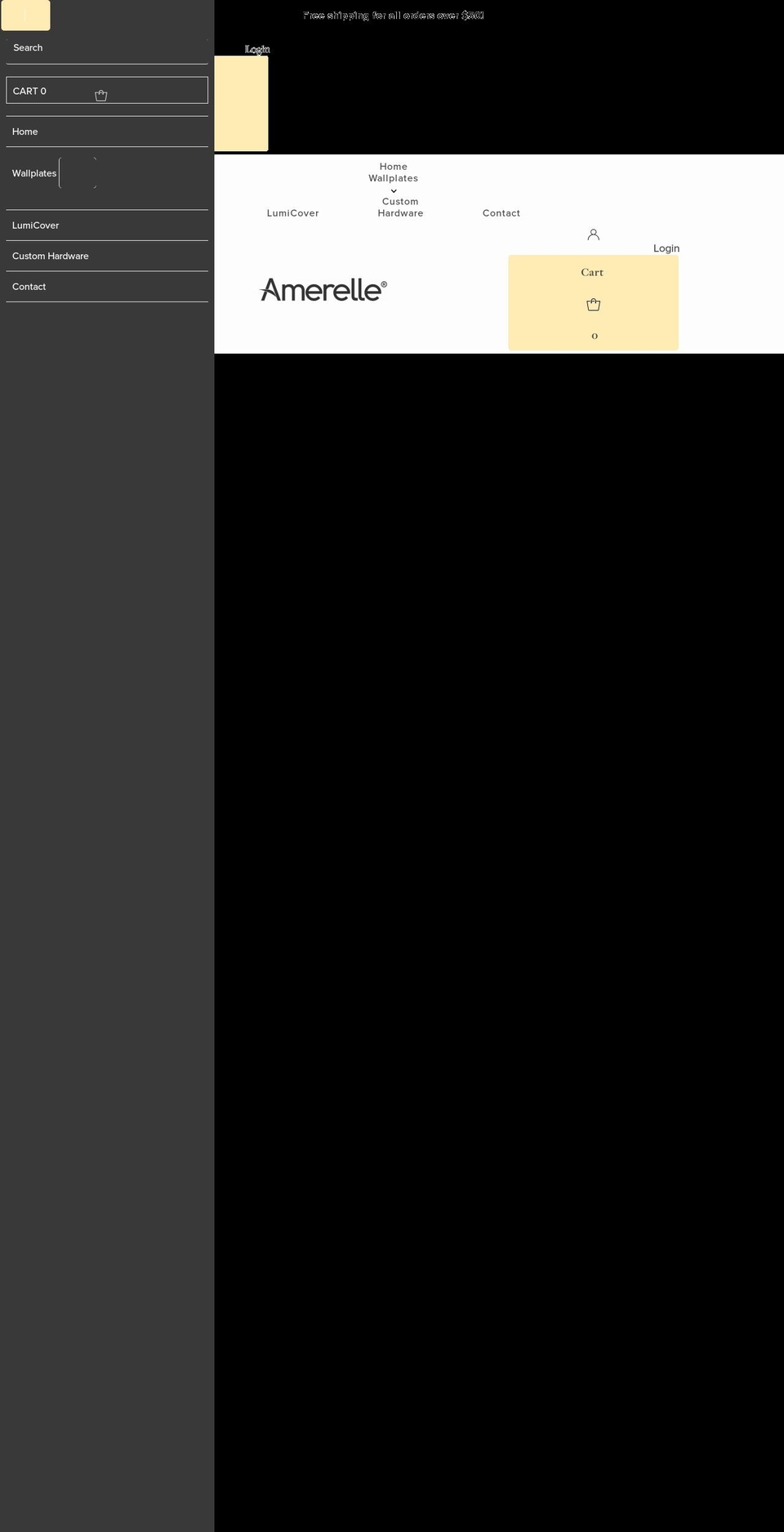 amerellewallplates.com shopify website screenshot