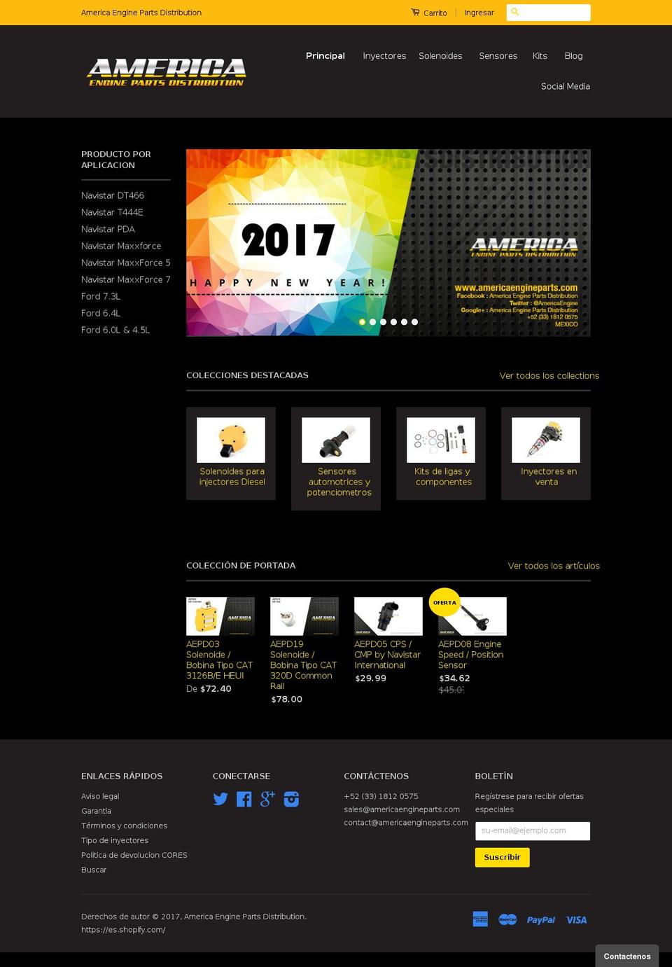 americaengineparts.com shopify website screenshot