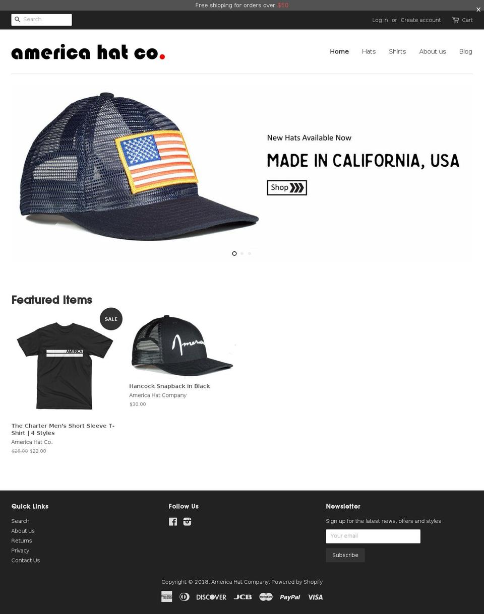americahatco.com — Shopify storefront screenshot