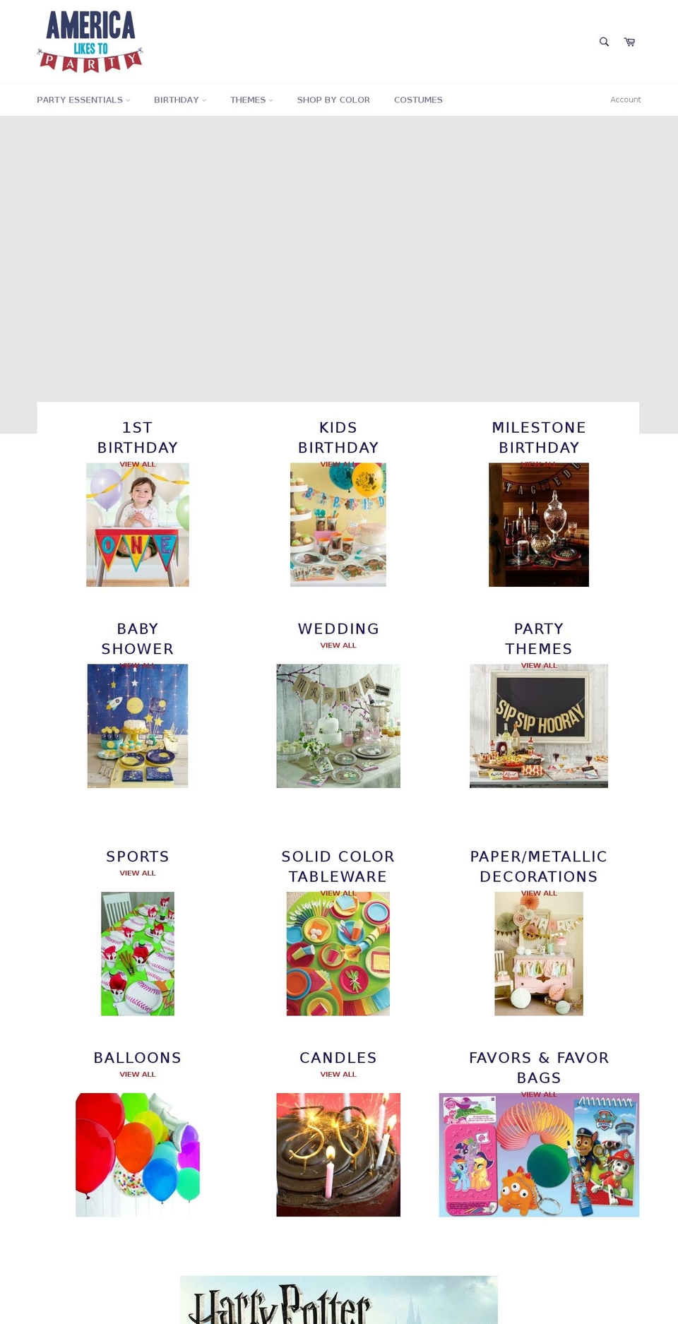 americalikestoparty.com shopify website screenshot