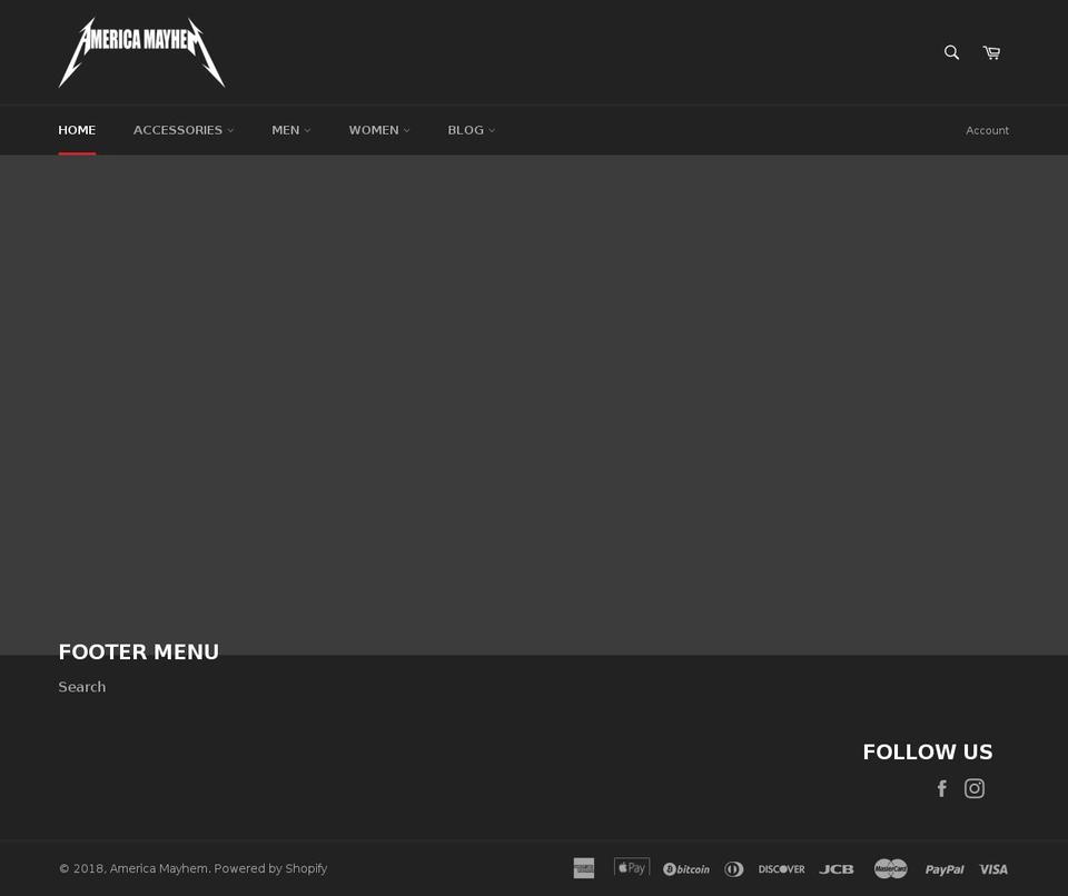americamayhemstore.com — Shopify storefront screenshot