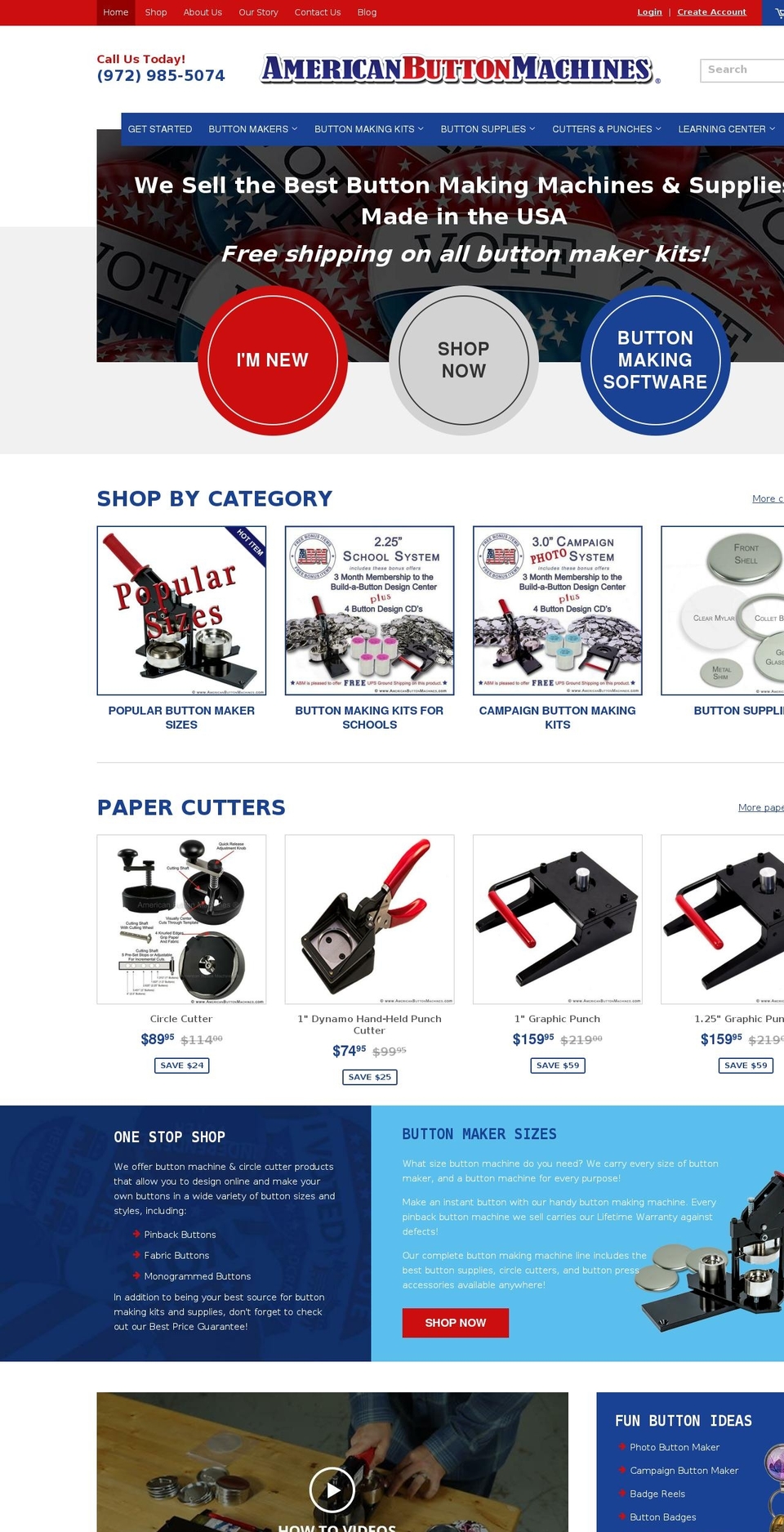 american-button-machines.net shopify website screenshot