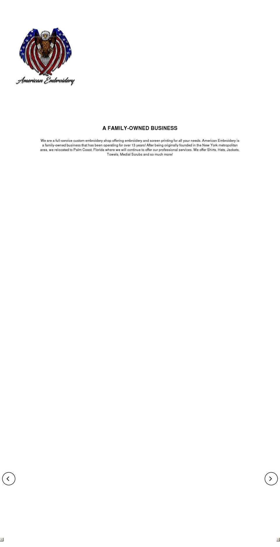 american-embroidery.com shopify website screenshot