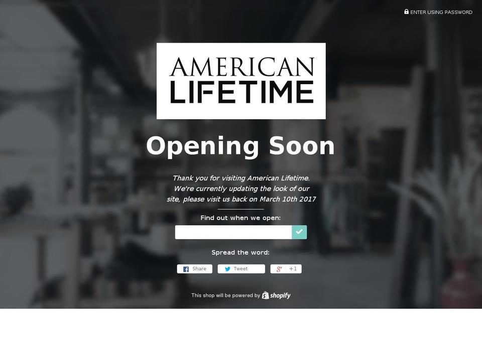 american-lifetime.com shopify website screenshot