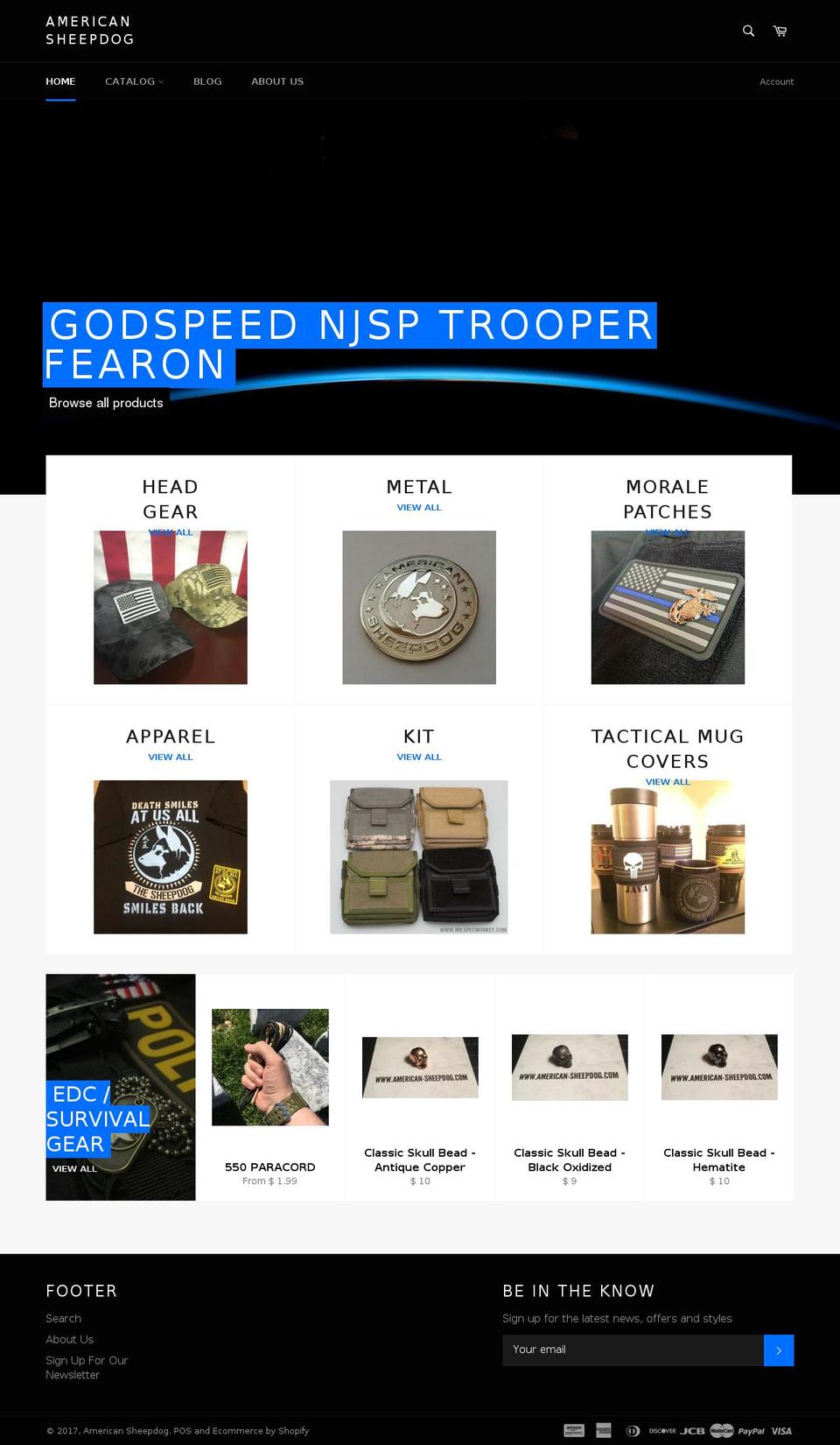 american-sheepdog.com shopify website screenshot